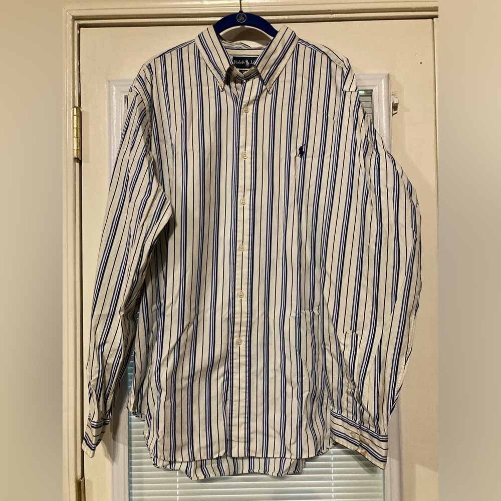 Men’s Ralph Lauren (blue label) Polo classic fit striped button down shirt